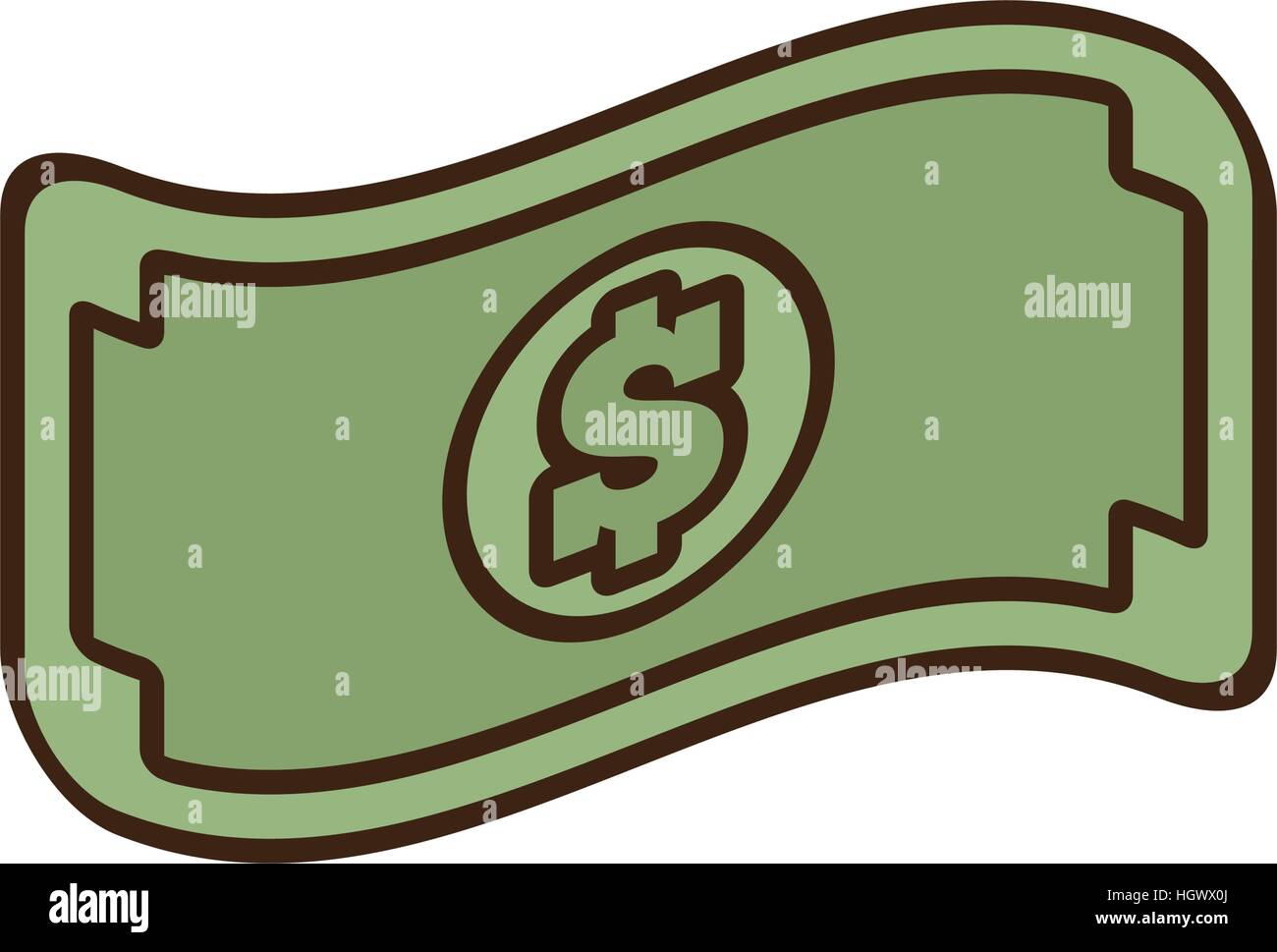 Cartoon Bill Money Dollar Cash Icon Vector Illustration Eps - 